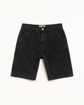 WASHED CANVAS WORK SHORT - Black