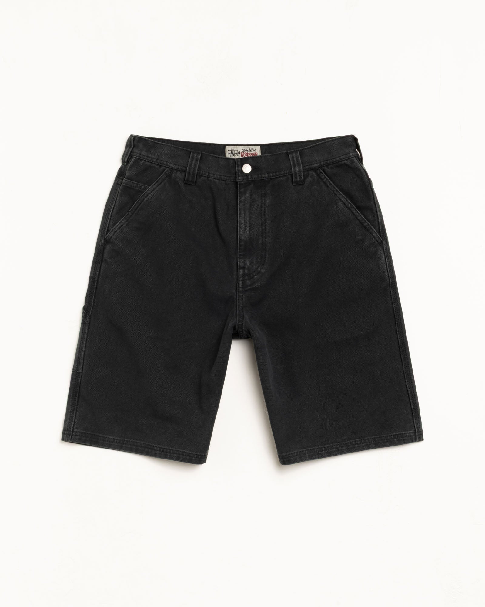 WASHED CANVAS WORK SHORT - Black