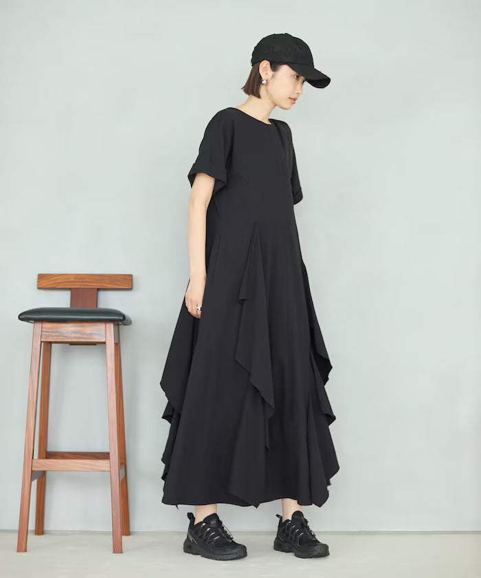 Organic Cotton Draped Flare Dress