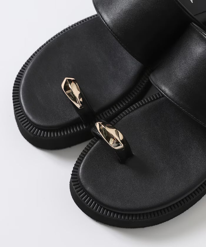 Metal Accent Thumb Loop Sandal