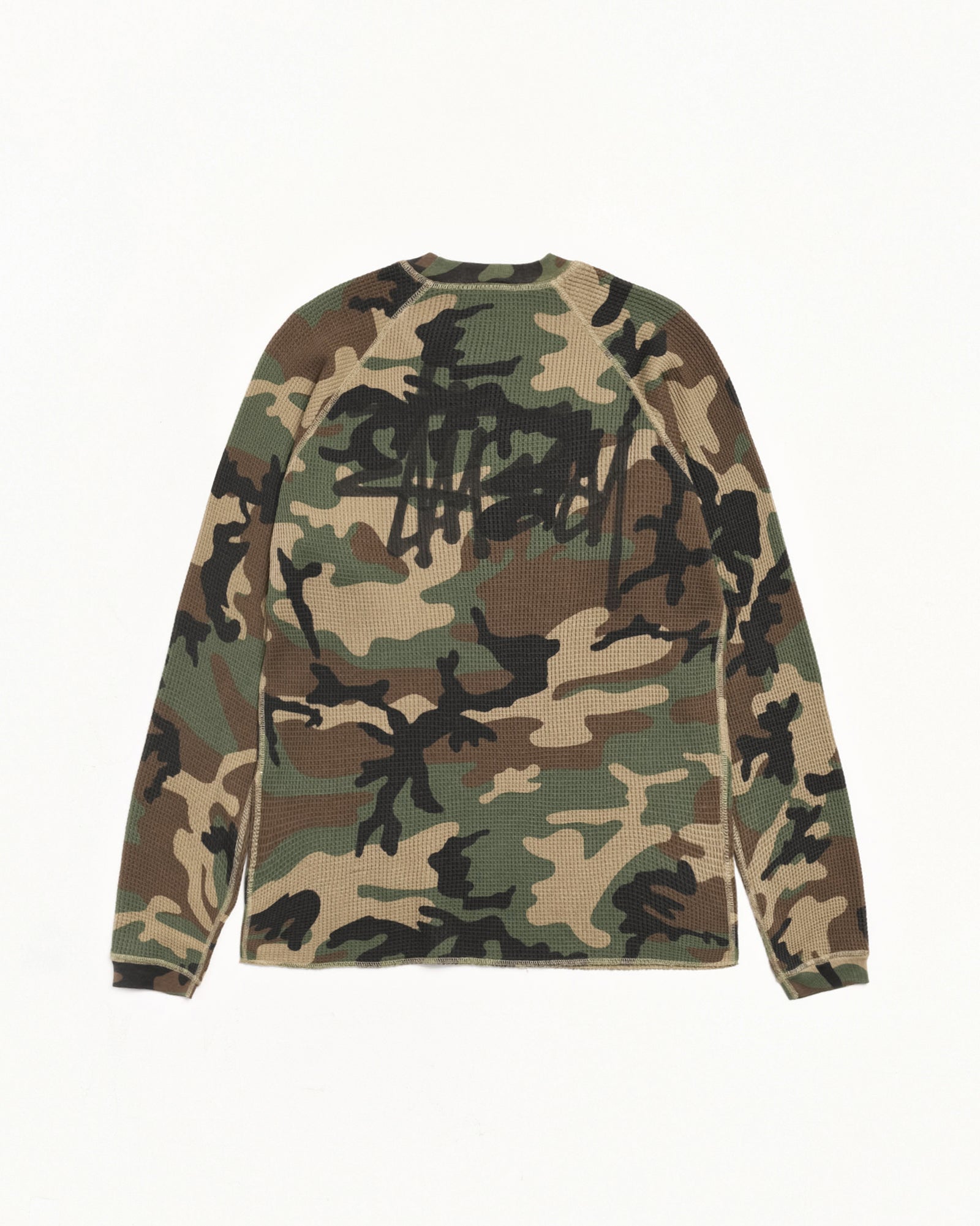 BASIC STÜSSY THERMAL - Woodland Camo
