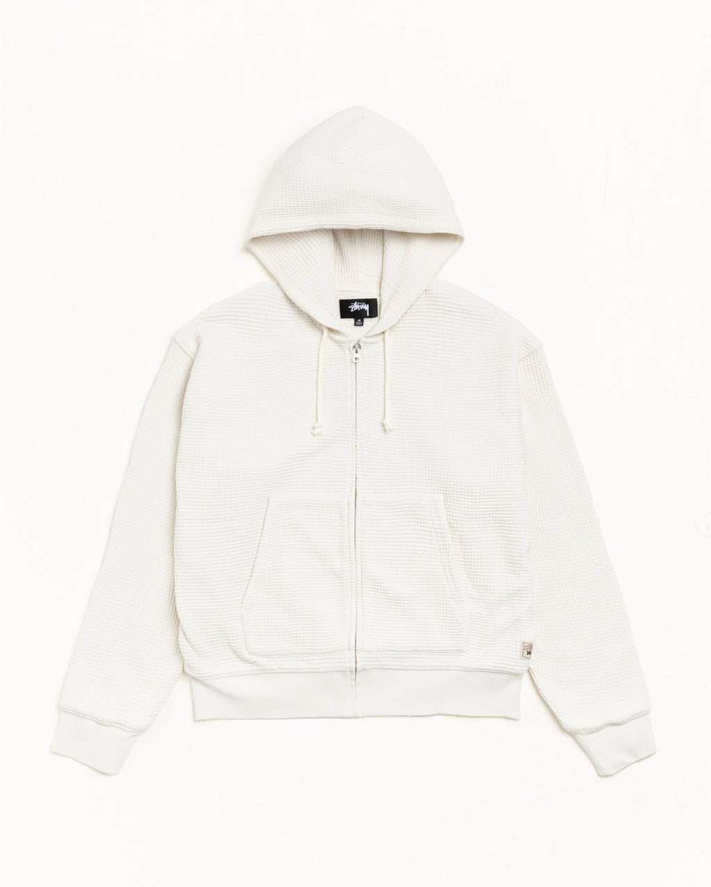 DOUBLE LAYER WAFFLE ZIP HOODIE - Off White