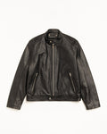 CAFE RACER LEATHER JACKET - Black