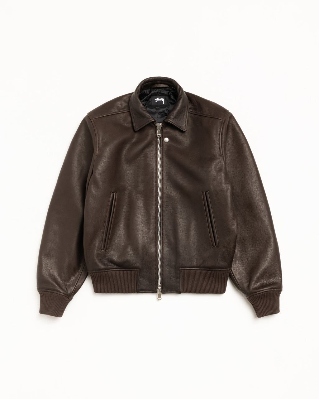 LEATHER FLIGHT JACKET - Dark Brown