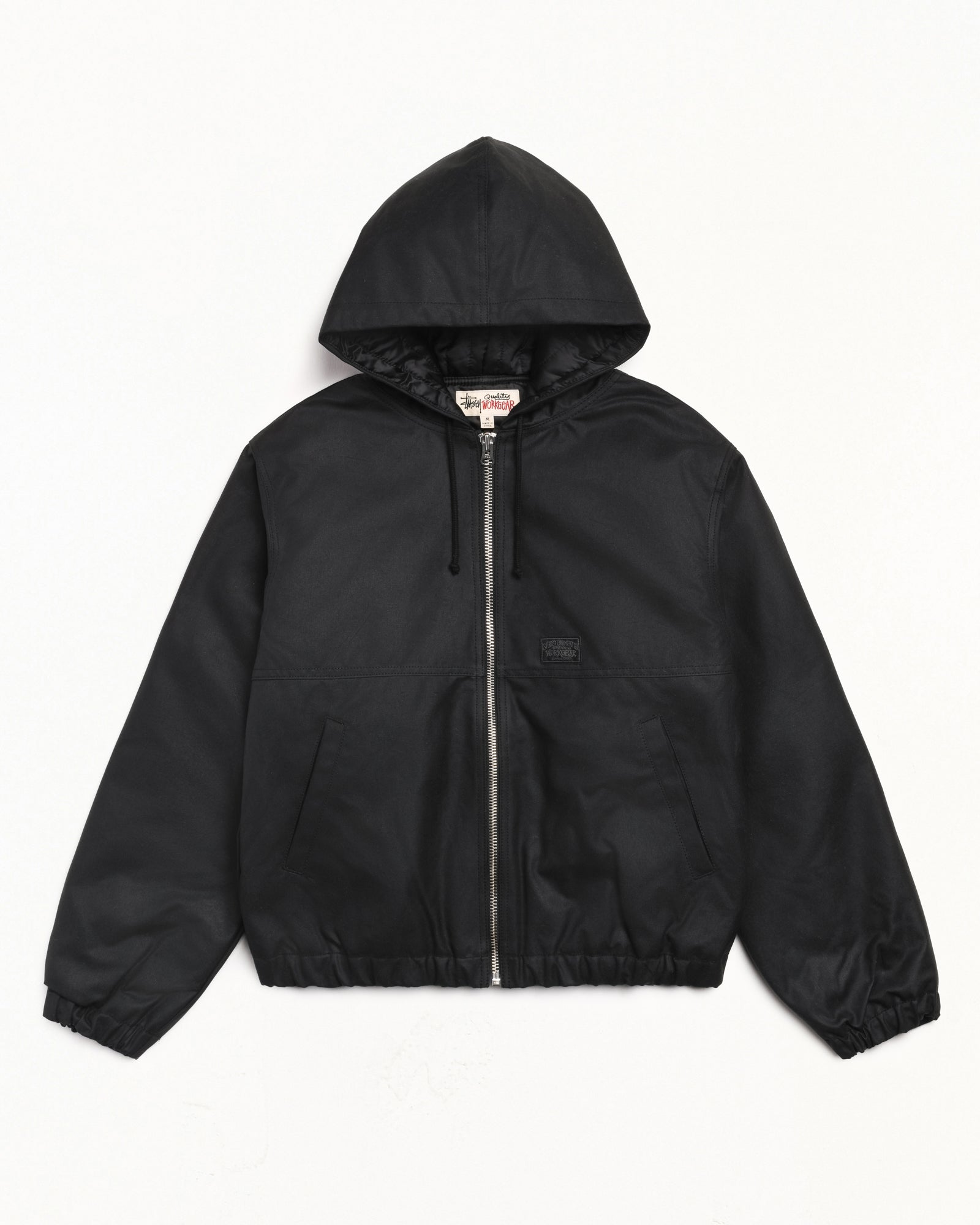 WAXED COTTON WORK JACKET - Black