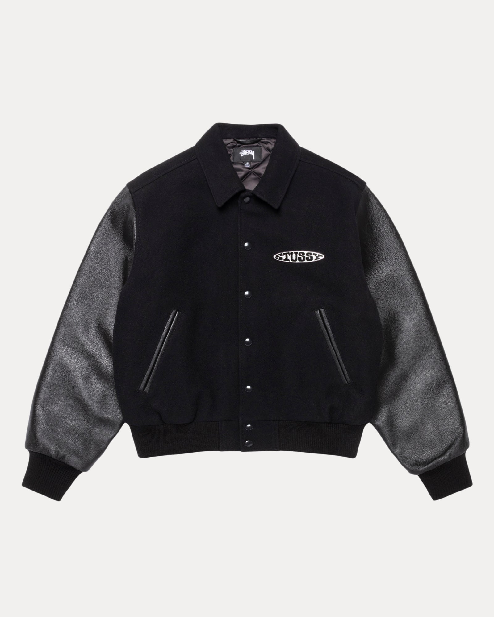 GLOBE VARSITY JACKET - Black