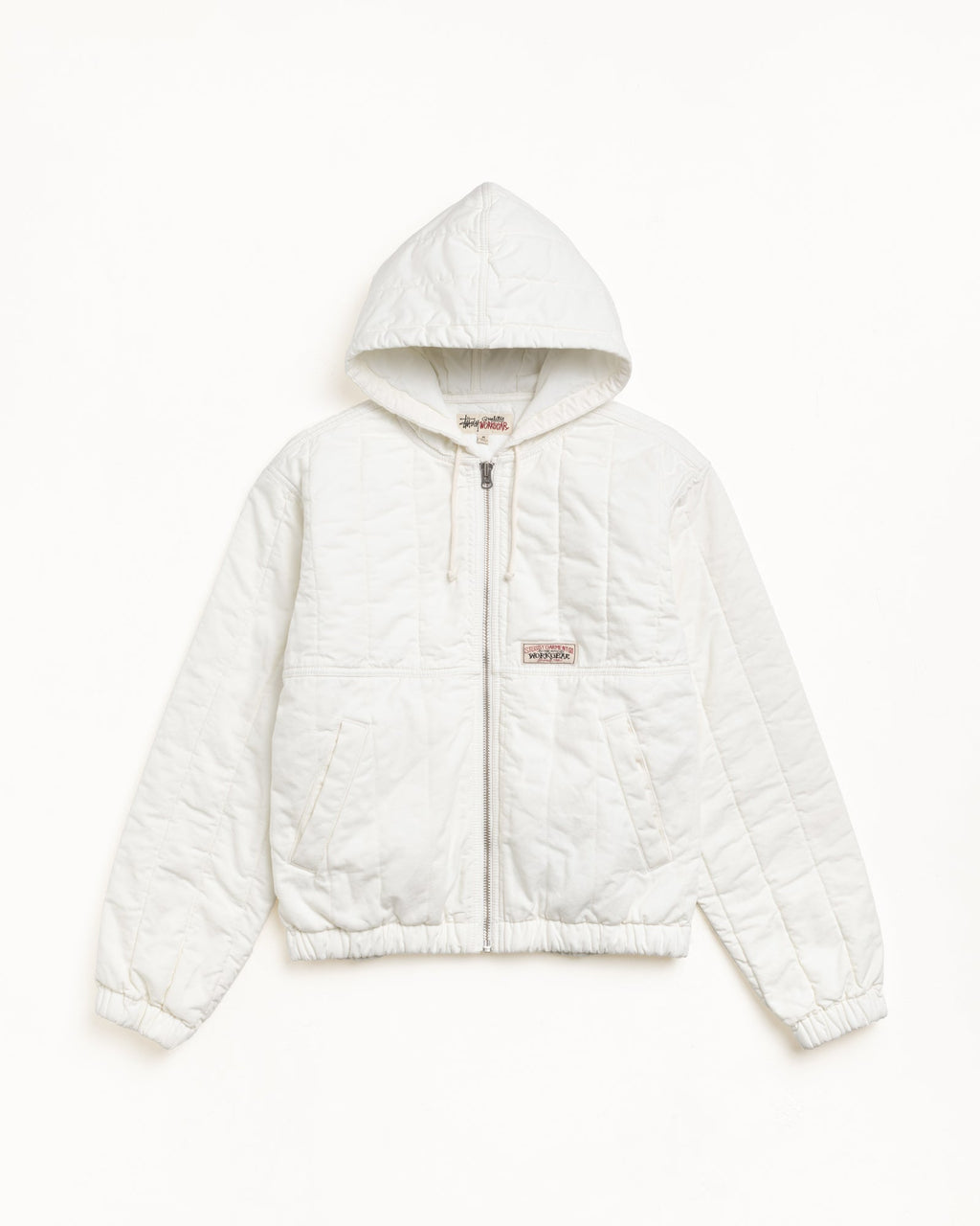 QUILTED CANVAS WORK JACKET - Bone