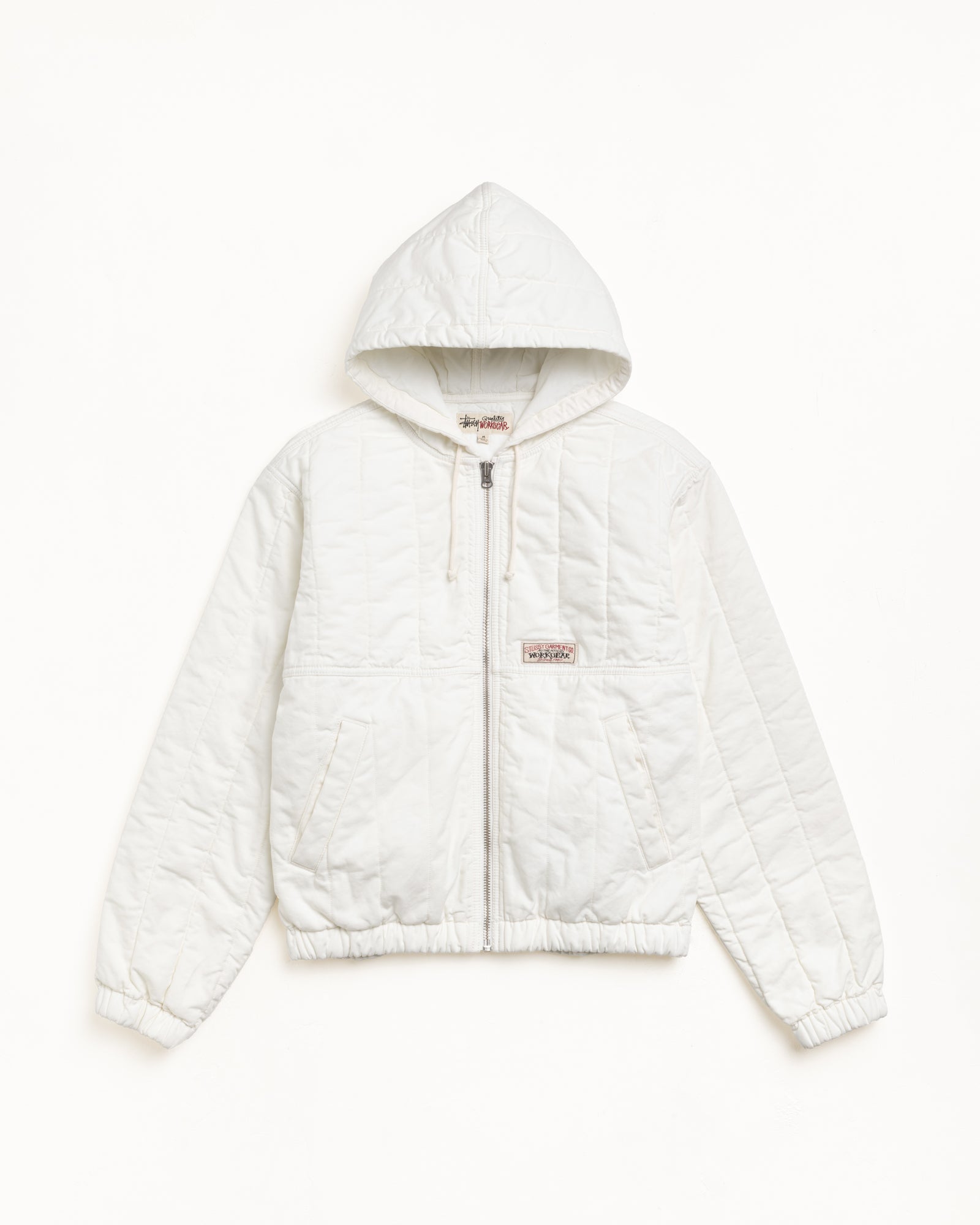 QUILTED CANVAS WORK JACKET - Bone