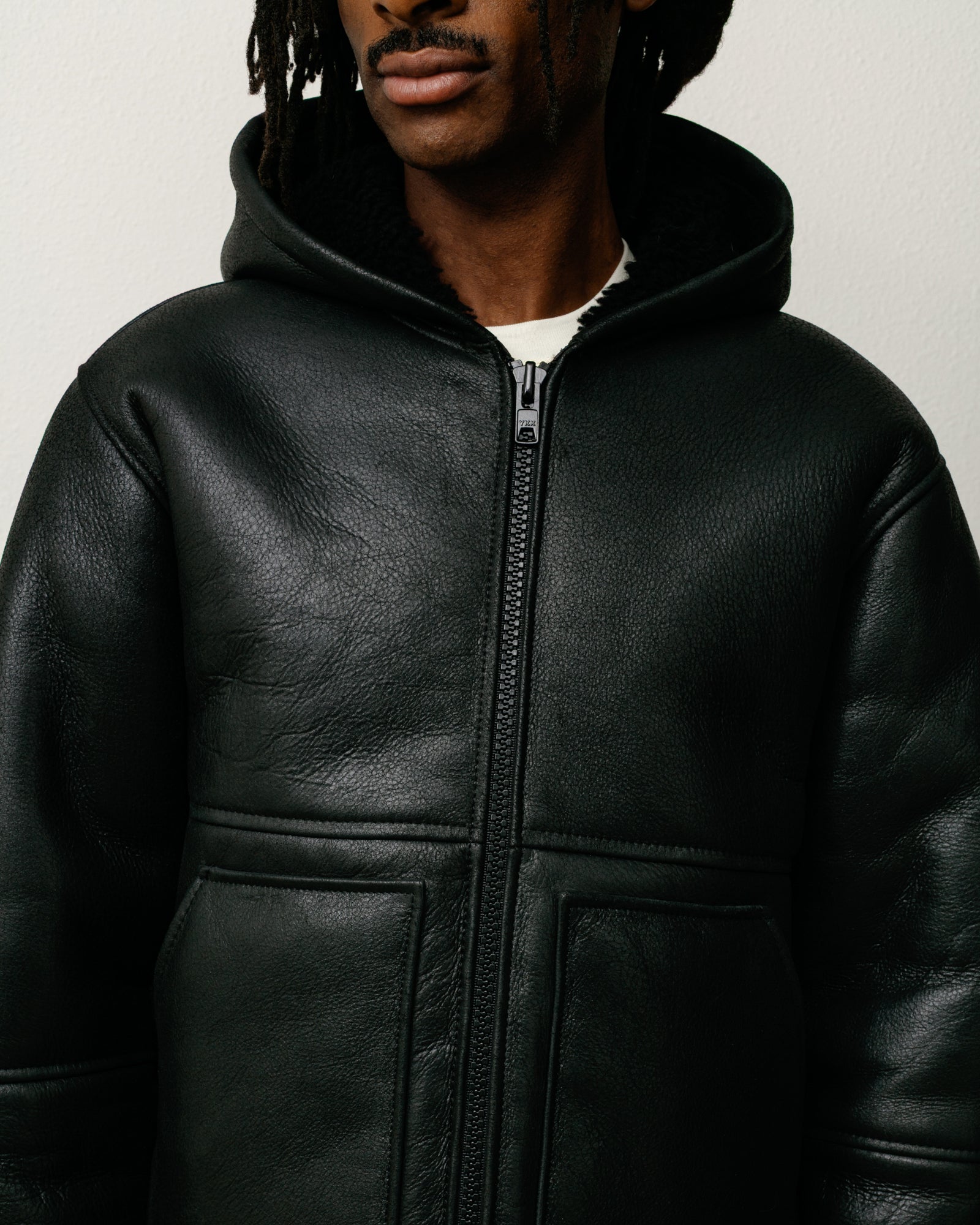 SHEARLING HOODED JACKET