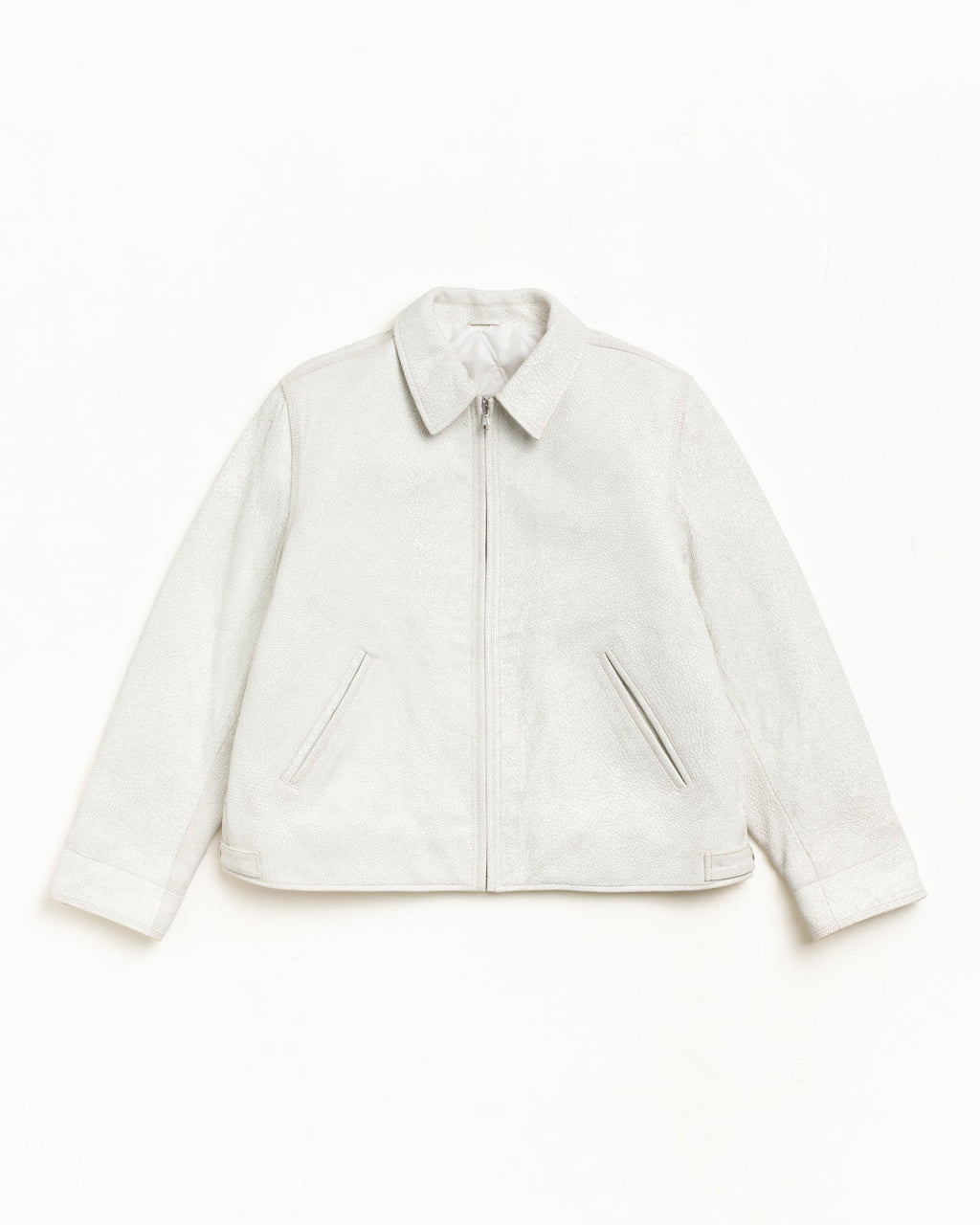 GARAGE JACKET CRACKED LEATHER - White