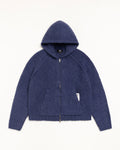 CHUNKY KNIT ZIP HOODIE - Blue