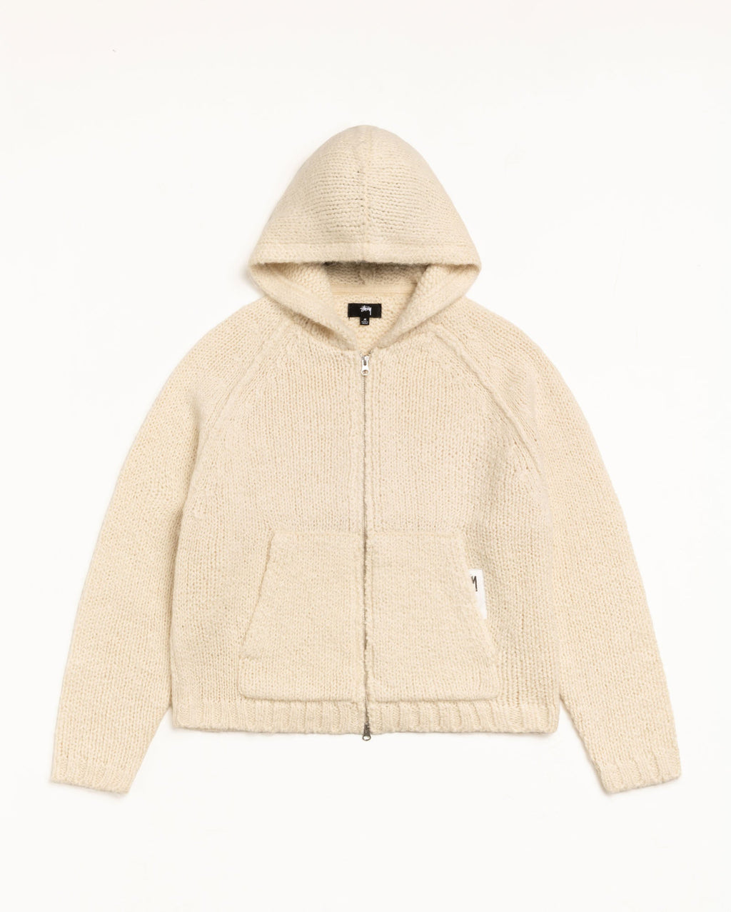 CHUNKY KNIT ZIP HOODIE - Ivory