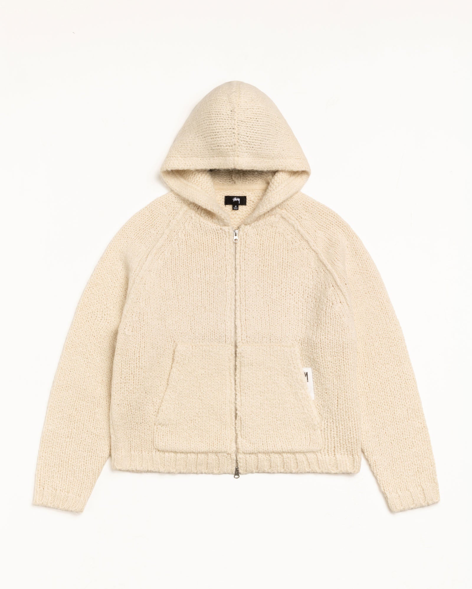CHUNKY KNIT ZIP HOODIE - Ivory