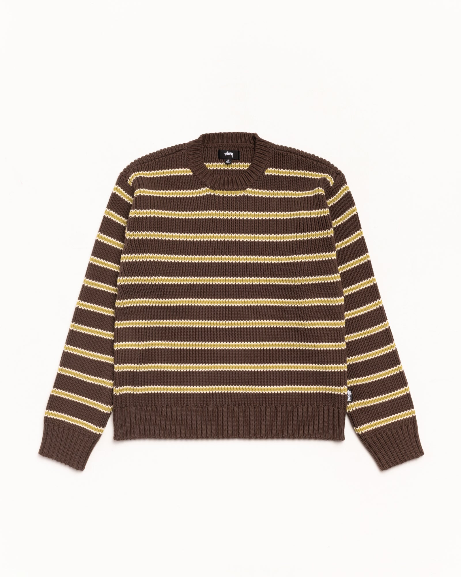 CHUNKY COTTON STRIPE SWEATER - Forest