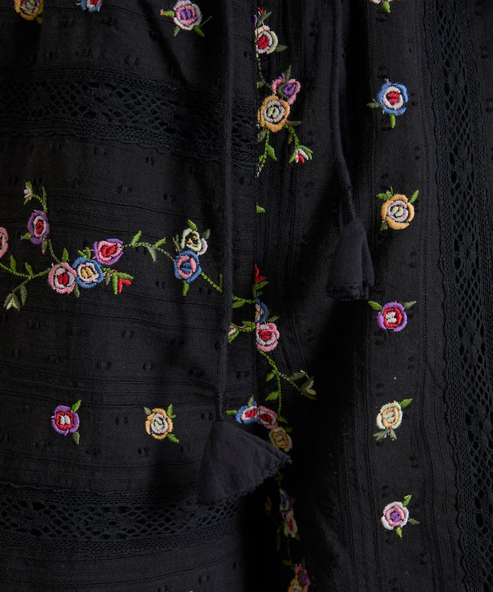 Dobby Floral Embroidery x Lace Pants