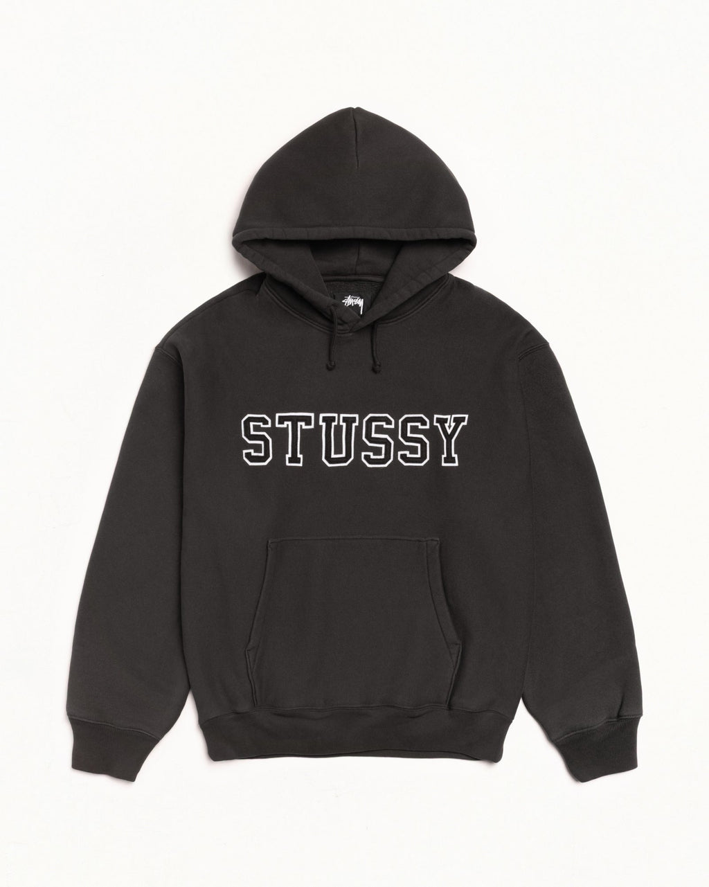 FELT APPLIQUE HOODIE - Black