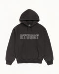 FELT APPLIQUE HOODIE - Black