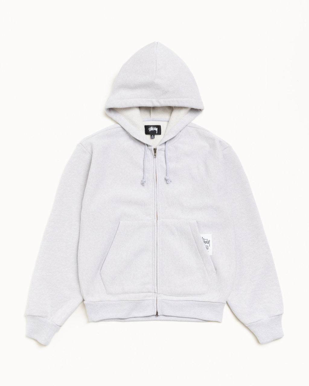 PATCH ZIP KNIT HOODIE - Ash Heather