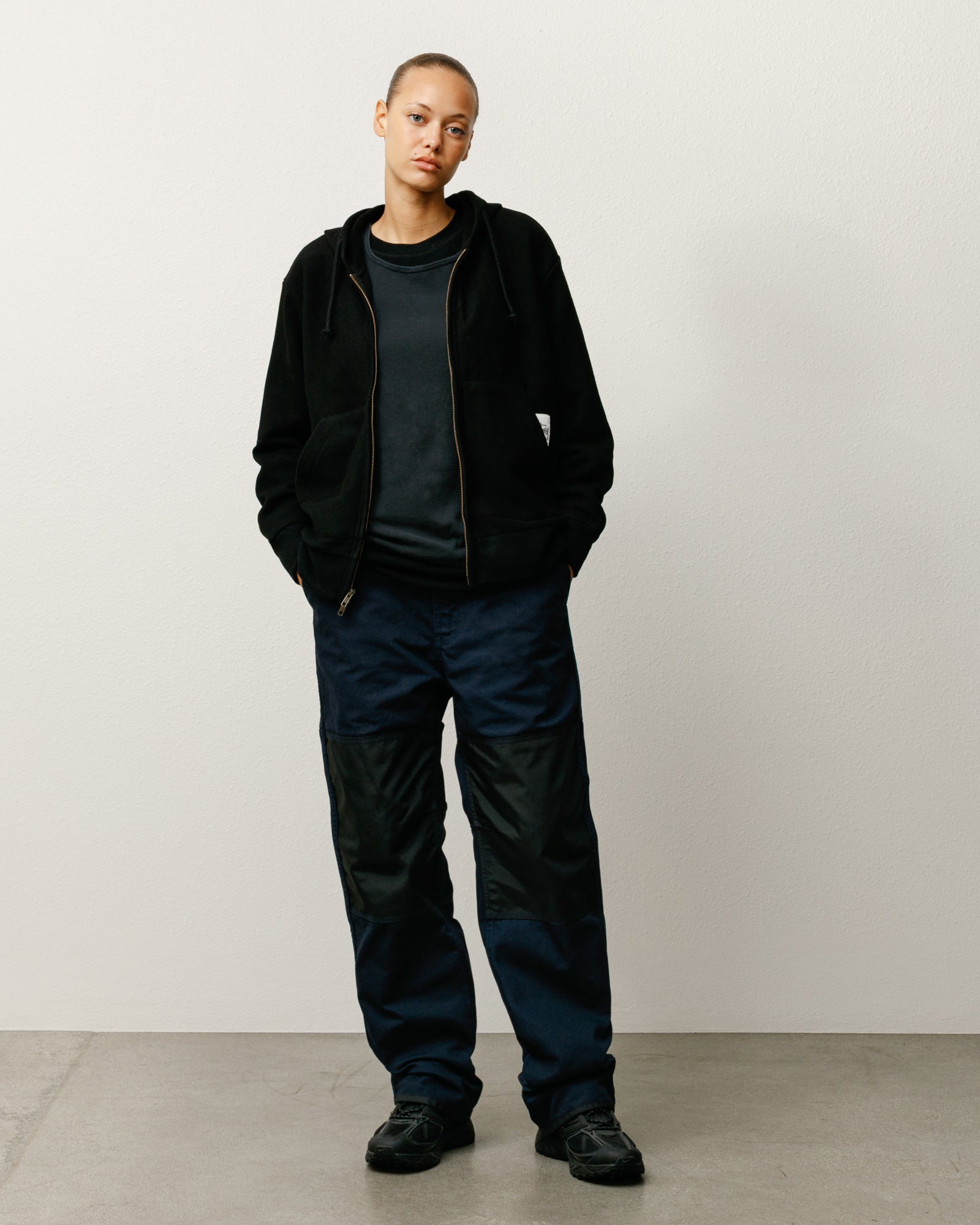 PATCH ZIP KNIT HOODIE