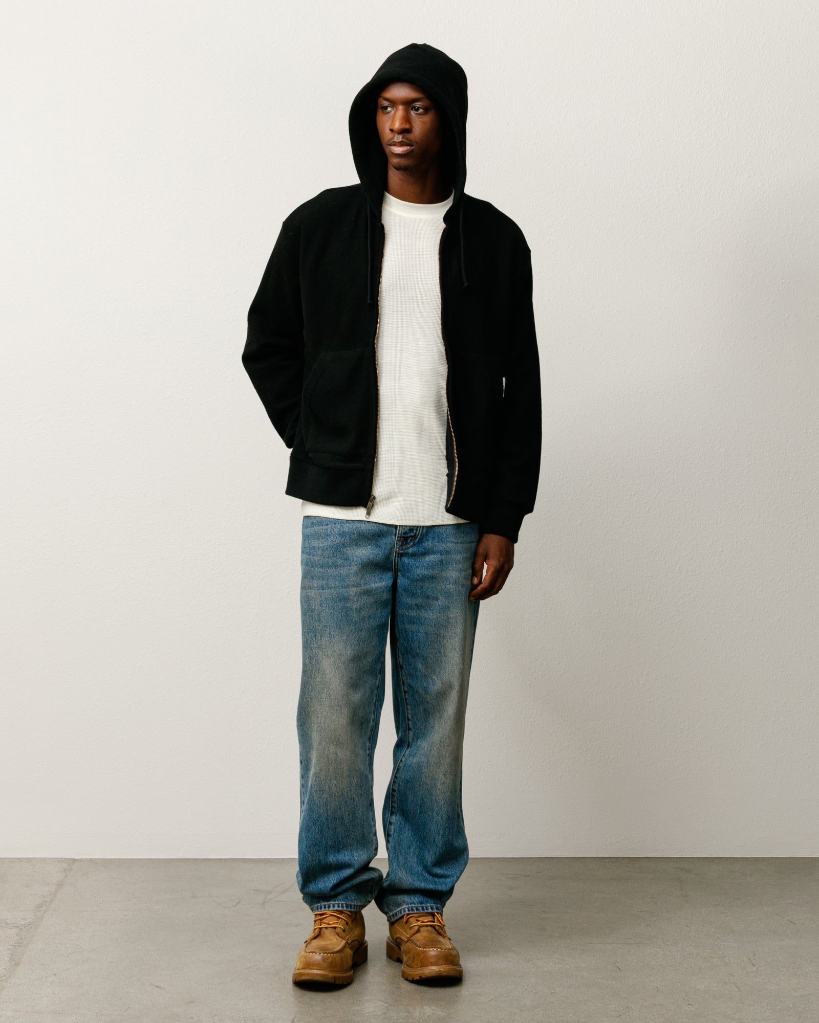 PATCH ZIP KNIT HOODIE