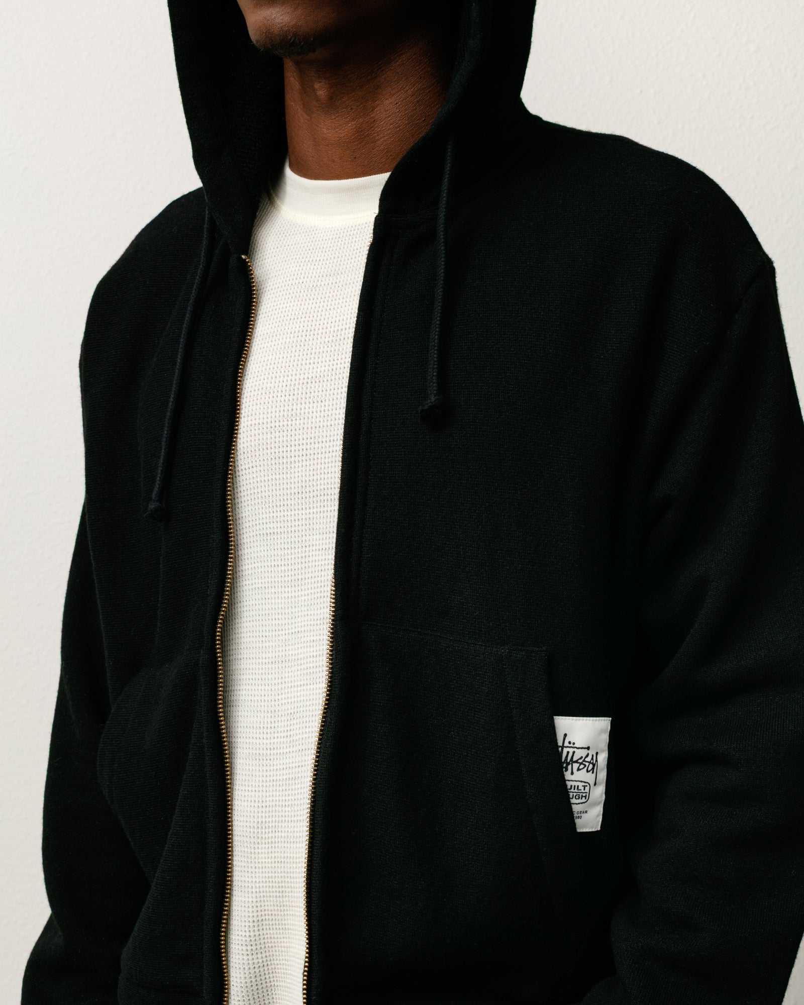 PATCH ZIP KNIT HOODIE