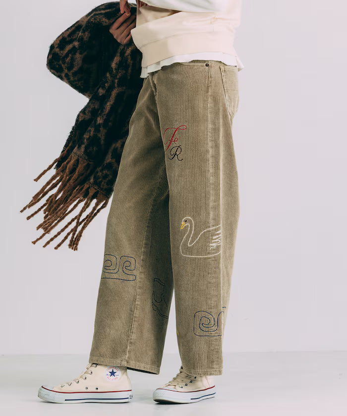 Chain Stitch Corduroy Pants