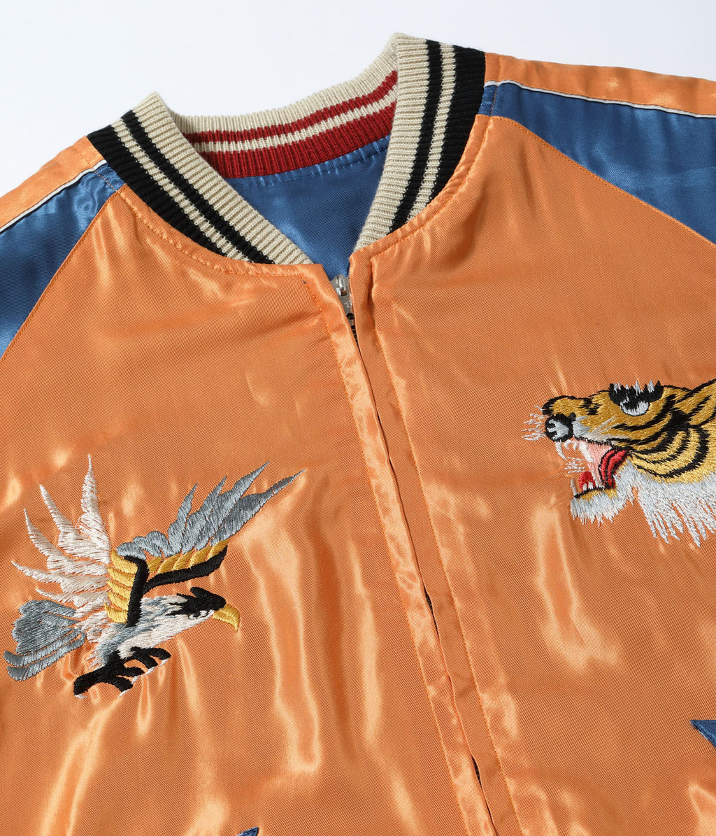Mid 1950s Style Acetate Souvenir Jacket "TIGER HEAD" × "JAPAN MAP"