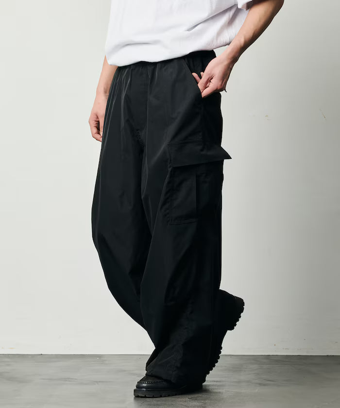 Quick Dry Fabric Wide Silhouette Poly Ripstop Cargo Pants/UV Cut/Quick Dry 【Limited Release】