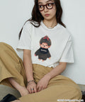 Monchhichi Mixed Material Docking T-Shirt Limited Edition - Off White