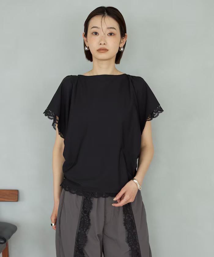 Handkerchief Sleeve Shirring Blouse