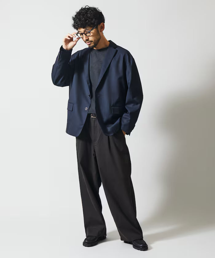 Sleeve-Contrast Tailored Jacket / Relaxed Fit