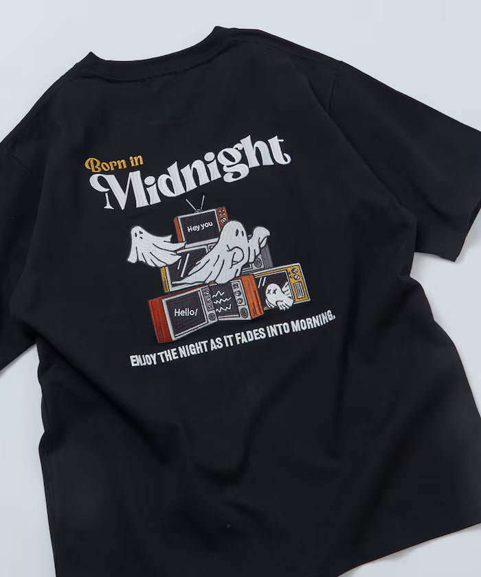 Relaxed Fit Back Embroidery Design Crew Neck T-Shirt / Midnight [Limited Edition]