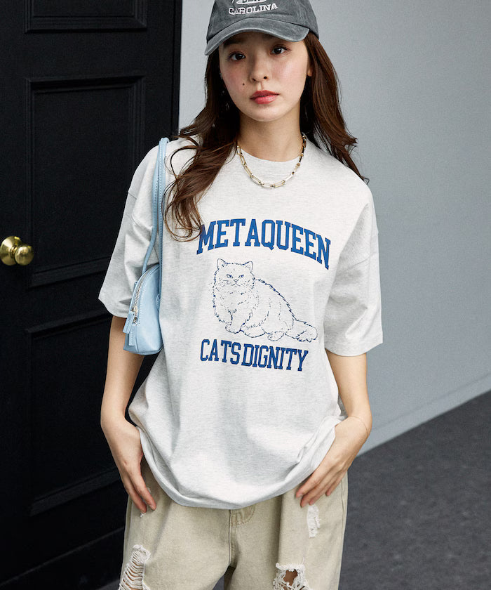 <Functional Material> METAQUEEN Cat Print T-Shirt Limited Edition