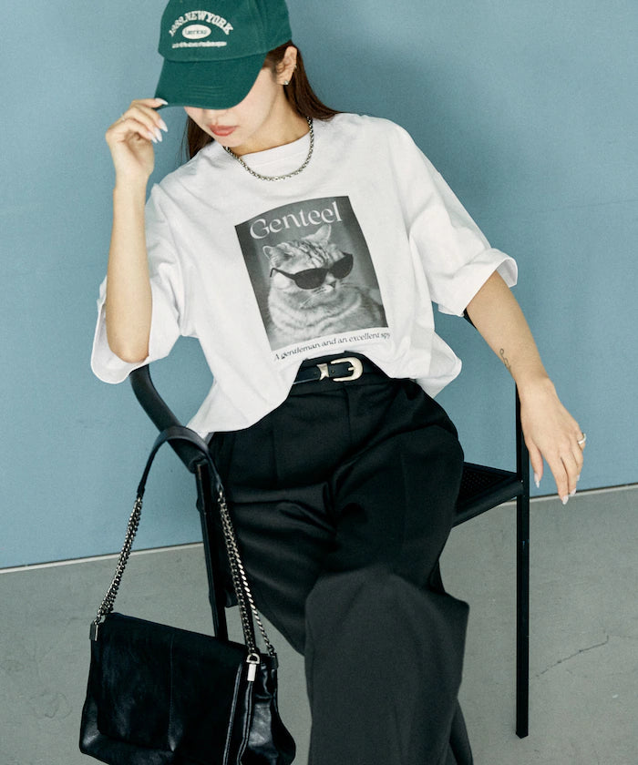 "Genteel" Cat Animal Print T-Shirt Limited Edition