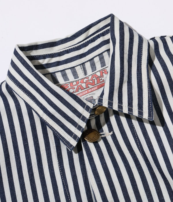 HEADLIGHT × FICTION ROMANCE NOS 7oz. 1/4" INDIGO STRIPE WORK COAT