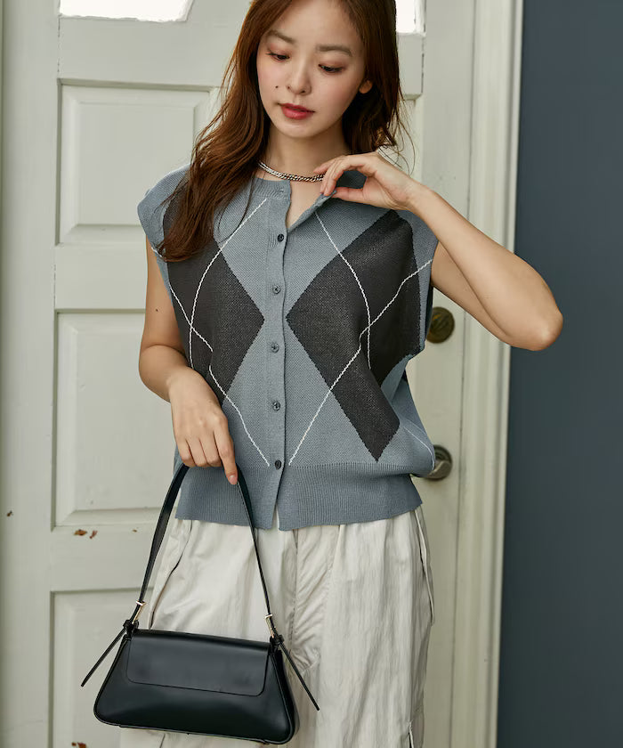 Summer Knit Argyle Vest Limited Edition