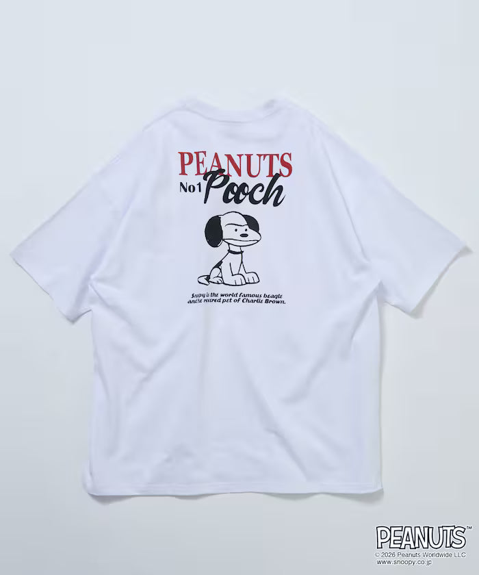 PEANUTS/Peanuts Exclusive Big Silhouette Back Print Crew Neck T-Shirt/POOCH [Limited Edition]