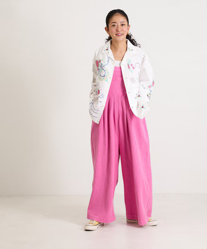 Open Collar Embroidered Shirt Jacket