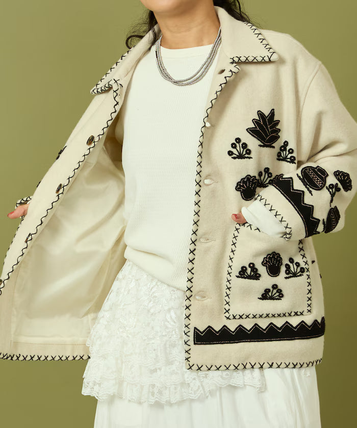 Indian Embroidery Wool Mexican Jacket