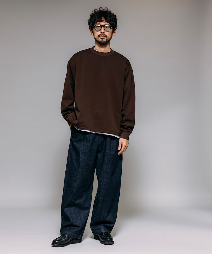 <New Color Added> Side Pocket Spindle Cardboard Crew Neck Sweatshirt