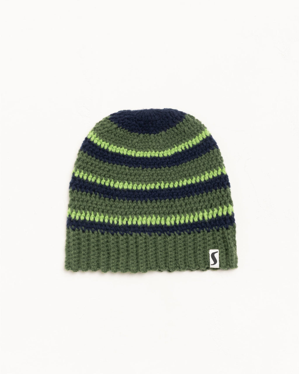 STRIPE KNIT SKULLCAP - Moss Green