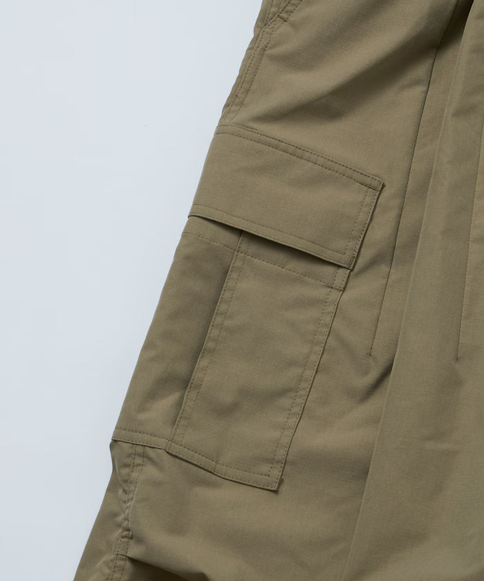 Quick Dry Fabric Wide Silhouette Poly Ripstop Cargo Pants/UV Cut/Quick Dry 【Limited Release】
