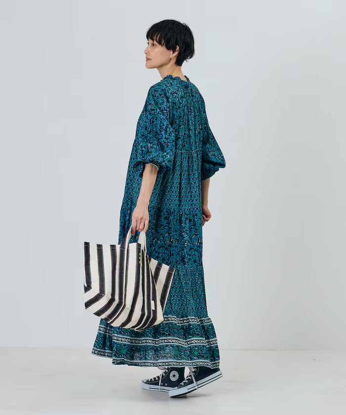 India Flower Print 4-Tiered Dress