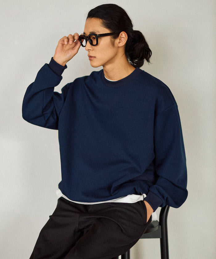 <New Color Added> Side Pocket Spindle Cardboard Crew Neck Sweatshirt