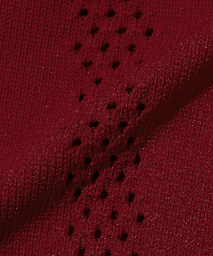 Variation Button Volume Sleeve Cable Knit Cardigan