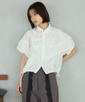 Switch Short Sleeve Hem Code Blouse - White