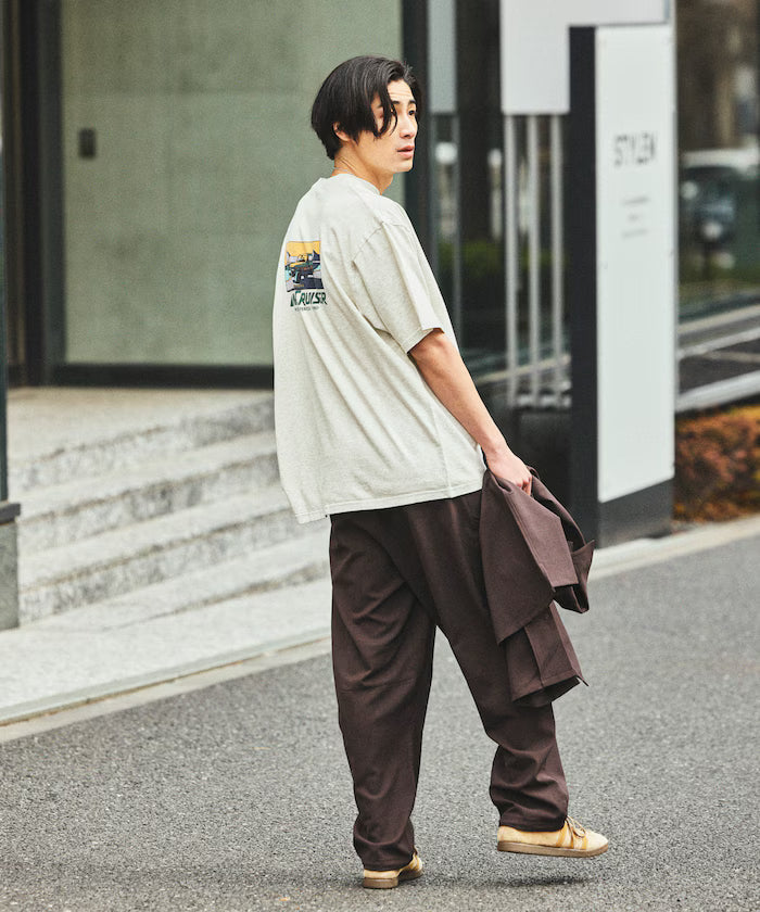[New Color Added] Quick-Dry Material Relaxed Fit Tapered Easy Pants Linen-like