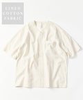 LINEN COTTON V NECK SHIRT - White