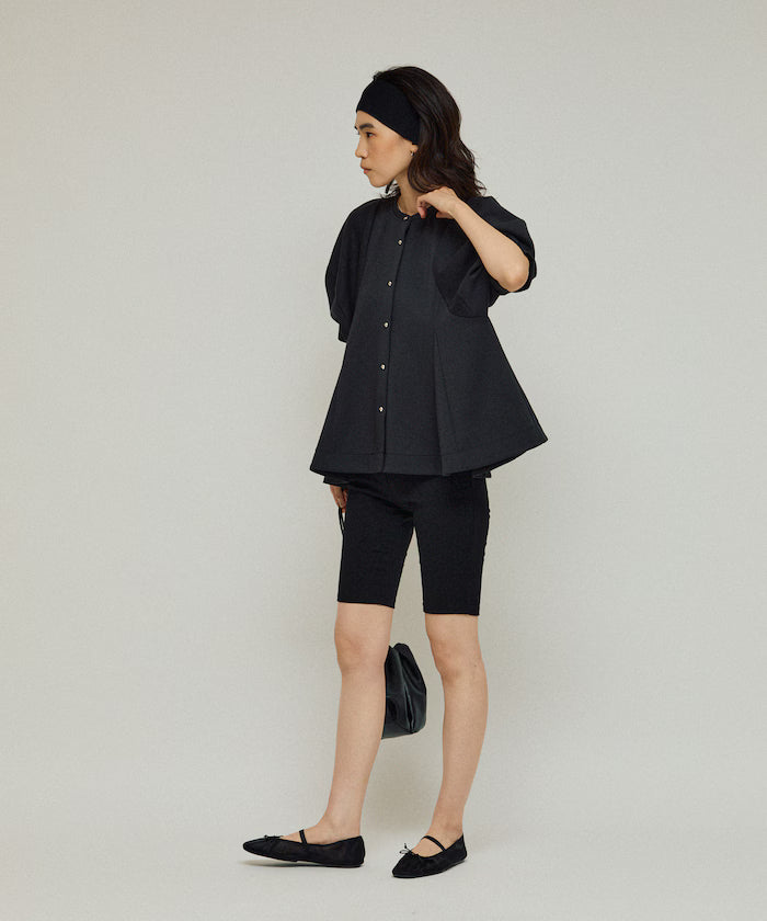 Cardigan with Peplum and Puff Sleeves