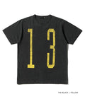 MODUCT PIGMENT DYED “UNLUCKY NUMBER” T-SHIRT (SHORT SLEEVE) - BLACK × YELLOW